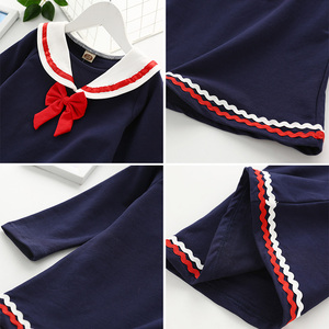 New Modern Fashion Dubai Branded Blue Dresses for Children Kids Design Direct Buy From China Supplier - Product Image 3