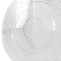Couvre-gobelet rond en plastique PET jetable transparent et lisse pour boissons froides, café, jus, couvercles de gobelets en PET de qualité alimentaire, vente en gros