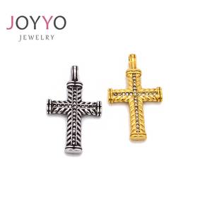 Usine directe K or acier inoxydable orthodoxe prêtre croix inoxydable Benoît croix collier pendentif diamant poitrine décoration - Product Image 5