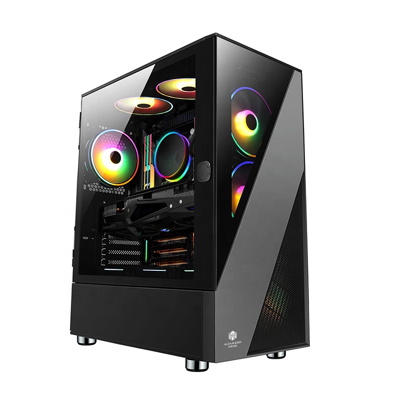 Новая модель, настольный стеклянный корпус usb 3,0 для игрового компьютера matx atx