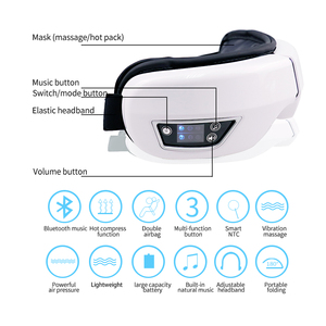 Masajeador de Ojos con Compresa Caliente, Airbag y Masaje por Vibración, Música Bluetooth Integrada y Avisos de Voz para Relajación - Product Image 3