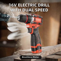 Perceuse électrique sans fil 16V à batterie au lithium, 20mm, pour bricolage, 1250 tr/min, couple 320W max, accessoires et outil clé inclus