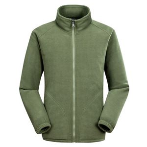 Chaqueta Casual de Forro Polar para Hombre, con Cierre Completo, Resistente al Viento, Color Negro Sólido, Ropa Abrigada para Exteriores - Product Image 2