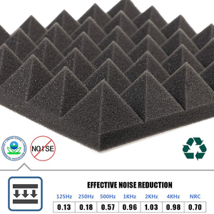 Espuma de alta absorção acústica em cor carvão para estúdio de isolamento acústico de 6 peças em pirâmide - Product Image 4