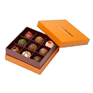 花式纸巧克力礼品包装盒巧克力纸折叠礼品盒带塑料托盘小巧克力包装盒