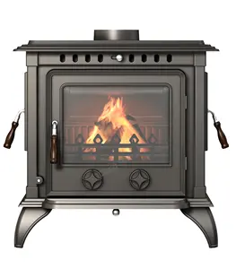 עיצוב מודרני של תנור עצים מקורה ללא עשן מברזל יצוק עם תכונות נוספות