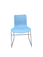 Chaises légères bleues pour appartement, étudiants, salle de formation, empilables, avec patins antidérapants