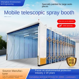 Cabina de pulverización telescópica móvil Industrial grande eléctrica de doble vía plegable sala de molienda seco húmedo de doble uso sin polvo LED Axial - Product Image 6