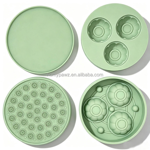 Moule à friandises congelées 3-en-1 épais, compatible lave-vaisselle, pour l'été, avec tapis de léchage rond à alimentation lente pour chats et chiens, avec couvercle hermétique - Vente en gros - Product Image 1