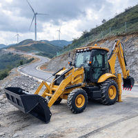 Backhoe Loader Euro 5 CE EPA untuk Konstruksi, Transportasi di Lokasi Proyek, Pengangkatan Hidrolik, dan Pekerjaan Teknik