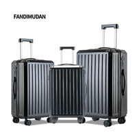 OEM/ODM Ensembles de bagages de voyage à coque dure au design de luxe à rayures avec roues pivotantes Valises de voyage Trolley Bagages portables