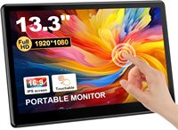 13.3" Industrial Touchscreen Monitor FHD 1920x1080 IPS Laptop Touchscreen /VGA USB Display VESA Mount Compatible Virtual