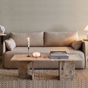 Sofá Moderno de Tela de Tres Plazas, Tapizado con Relleno de Espuma, Estilo Minimalista Italiano, Diseño Nórdico para Sala de Estar - Product Image 3