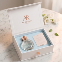 Boîtes en papier à couverture rigide estampillées or, boîte-cadeau de parfum luxueuse brodée et parfumée