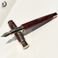 Stylo plume de luxe en résine acrylique violette avec plaqué or véritable, cadeau d'affaires, logo personnalisé, stylo à encre