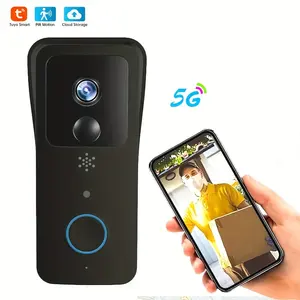 Kamera interkom pintu 2 arah, sistem bel pintu WIFI, kamera interkom telepon pintu video 2 arah, penerima lonceng Ding Dong, 1080p, kontrol tuya aplikasi Wifi