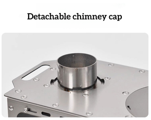 موقد حرق خشب التيتانيوم النقي محمول خفيف للغاية مع حقيبة حمل وصندوق مدخن للتخييم الحديث في الهواء الطلق للشواء - Product Image 4