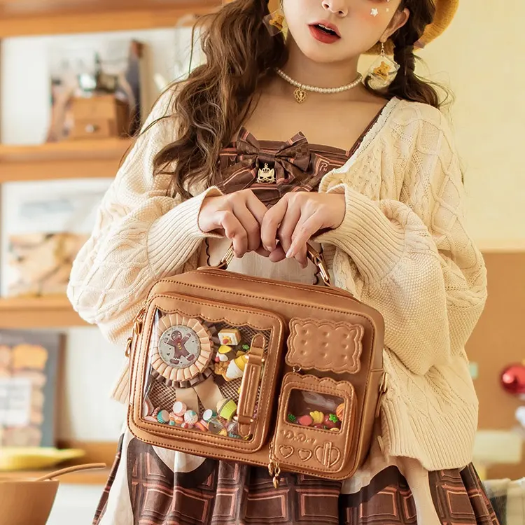 Mode Sexy Junge Mädchen Cosplay Ita Tasche Insert Pad Lolita Style Klare Emaille Pin Display Cabrio Rucksack