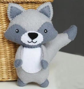 ตุ๊กตาสัตว์ป่าทำจากผ้าสักหลาด กระรอก แรคคูน สุนัขจิ้งจอก กระรอกเหม็น หมี กวาง เม่น กระต่าย บีเวอร์ ของเล่นเย็บติดกัน - Product Image 6