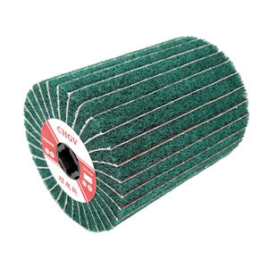 Rueda abrasiva no tejida <span class=keywords><strong>Tambor</strong></span> <span class=keywords><strong>de</strong></span> aleta no tejido verde con papel <span class=keywords><strong>de</strong></span> <span class=keywords><strong>lija</strong></span> para pulir acero inoxidable - Product Image 2
