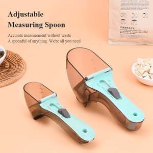 Cuchara de báscula de plástico sólido y líquido para mascotas, Cubo de cocina adecuado, herramientas de medición, taza medidora ajustable, cuchara - Product Image 1