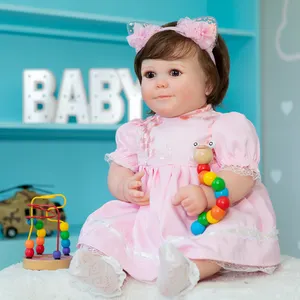 新しい60CM巨大な人形本物の赤ちゃんサイズ生まれ変わったプリンセスガール目に見える静脈を備えたリアルな3D絵画子供のための収集可能な人形