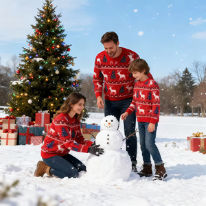 <strong>Cheap</strong> Price Free Sample Reindeer Acrylic Jacquard Knitting Breathable Knit <strong>Jumper</strong> Light up Xmas <strong>Christmas</strong> Sweater for Family - Product Image 6