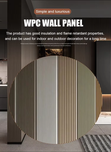 Panneau mural en WPC imperméable, installation facile, revêtement mural en lattes pour la <span class=keywords><strong>décoration</strong></span> <span class=keywords><strong>d</strong></span>'hôtels et <span class=keywords><strong>d</strong></span>'appartements - Product Image 5