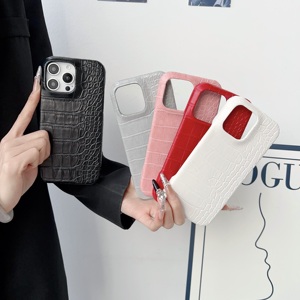 Sang trọng cho <span class=keywords><strong>c</strong></span>á sấu PU kết <span class=keywords><strong>c</strong></span>ấu da Ins thiết kế <span class=keywords><strong>c</strong></span>ứng trở lại trường hợp điện thoại cho iPhone 16 15 14 13 Pro Max NỬA KHUNG bảo vệ <span class=keywords><strong>C</strong></span> - Product Image 2