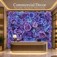 Panel de Flores Artificiales de Peonía, Hortensia y Rosa, con Flores Multicolores, para Decoración de Bodas, Escaparates y Eventos