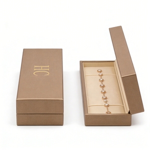 Minimalist Bracelet Box Luxury Hinged Faux Leather Jewelry Gift Box Suede <b>Insert</b> Debossing Custom Logo Factory Wholesale Price - Product Image 3