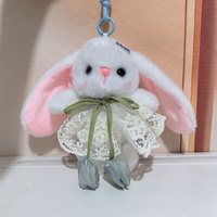 Pendentif Poupée en Peluche Lapin à Longues Oreilles, Breloque de Sac à Dos Tendance, Porte-clés, Jouets en Gros pour Machine à Pinces