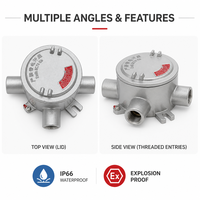 Boîtier de jonction électrique antidéflagrant en acier inoxydable SUS316 résistant à la corrosion, étanchéité IP66, Exdb IIC T6, conforme aux normes GB