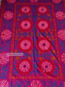 Embroidered Floral <b>Quilt</b> Bohemian Style Cotton Bedspread Multi Color Decorative <b>Throw</b> Blanket Home Decor All Season Use - Product Image 4