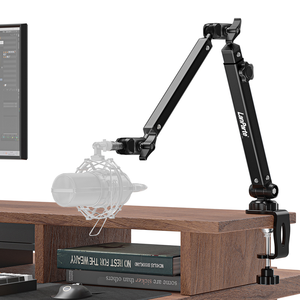 Soporte de micrófono de Metal de rotación 360, soporte de micrófono antivibración con brazo de ajuste de altura para estudios profesionales en vivo - Product Image 5