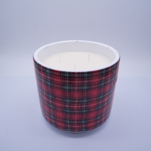 Tasse en céramique à rayures de cerf, bougie artisanale en <span class=keywords><strong>cire</strong></span> de soja, contenants en céramique recyclables, bougie personnalisée pour la décoration de fêtes et de la maison - Product Image 2