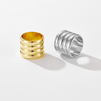 VEWANT Minimalistischer Kupfer-Ring mit 18K Gold und Rhodium-Beschichtung, Mehrschichtig und Breit, Ideales Geschenk für Liebhaber Moderner Stile