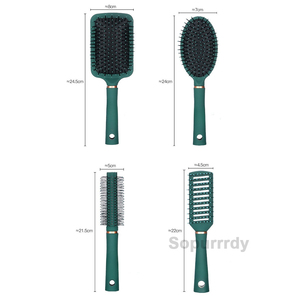 Custom Logo <b>Detangling</b> <b>Brush</b> Anti-Static Detangler <b>Hair</b> <b>Brush</b> with Silicone Base Blow Drying Comb Nylon Bristle <b>Hair</b> <b>Brush</b> - Product Image 2