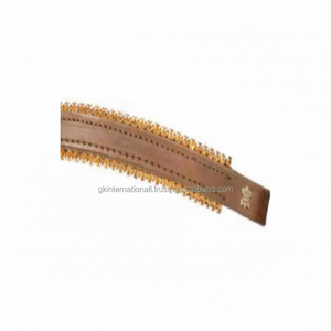 Bande de front de cheval en cuir de selle anglaise noire ou marron sur mesure avec bande de front diamante de cristaux scintillants colorés pour chevaux - Product Image 1