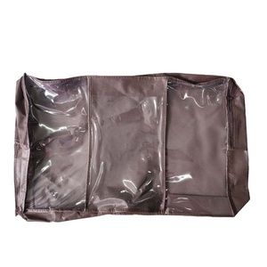 Non Woven Pillow Bag Pvc Clear Top Zipper Plastic Duvet Bag For Household Storage
