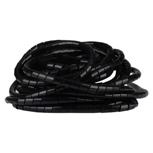 Selang kabel listrik fleksibel lengan Spiral pelindung plastik 6mm 8mm 10m 12mm hitam putih kualitas tinggi