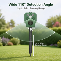 Répulsif d'animaux à capteur grand angle longue portée, dissuasif pour oiseaux avec système de protection double