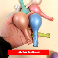 5 ballons gonflables en latex de 10 pouces, décorations de fête, fournitures, nouvelle arrivée, ballons métalliques noirs, argentés, dorés