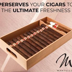 Caja de Almacenamiento de Cigarros Rectangular de Madera de 12.5x7.5x2.25 Pulgadas con Asa, Divisor de Cedro Extraíble, Organizador de Escritorio Portátil - Product Image 4