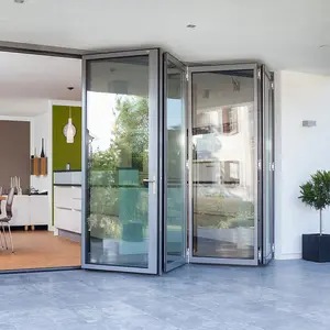 Florida Miami-Dade Approved New Design Exterior Accordion Aluminium Folding Door Patio Folding Glass Door