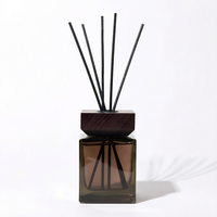 Bouteille diffuseur carrée en verre pour parfum d'ambiance, huiles essentielles, désodorisant, contenant de parfum pour diffuseur de roseaux