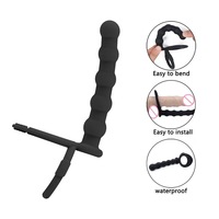 Schwarze Silikon-Analperlen Tragbarer Sperma-Verschlussring Analplug Butt Plug Sexspielzeug für Frauen Männer Schwule Erwachsenenspielzeug G-Punkt-Stimulator