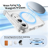 Étui magnétique transparent pour iPhone Duo avec protection de la charnière, anti-jaunissement, antichoc, coque de téléphone pour Apple iPhone Duo