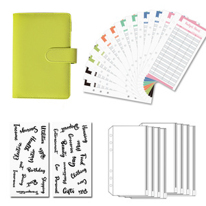 Großhandel A5 A6 A7 PU Leder <span class=keywords><strong>Journal</strong></span> 6 Ring binder Planer Macaron Spiral Budget Binder mit Geld umschlägen - Product Image 6