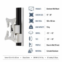 DMP LCD103 Braket Monitor TV Dinding Full Motion VESA 100 X 100 mm Aluminium 13 hingga 32 Inci Penyesuaian Vertikal Geser